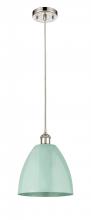 Innovations Lighting 516-1P-PN-MBD-9-SF - Plymouth - 1 Light - 9 inch - Polished Nickel - Cord hung - Mini Pendant