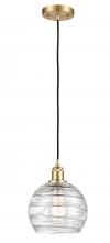 Innovations Lighting 516-1P-SG-G1213-8 - Athens Deco Swirl - 1 Light - 8 inch - Satin Gold - Cord hung - Mini Pendant