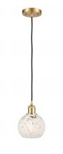 Innovations Lighting 516-1P-SG-G1216-6WM - White Mouchette - 1 Light - 6 inch - Satin Gold - Cord Hung - Mini Pendant