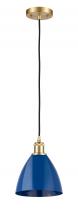 Innovations Lighting 516-1P-SG-MBD-75-BL - Plymouth - 1 Light - 8 inch - Satin Gold - Cord hung - Mini Pendant