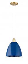 Innovations Lighting 516-1P-SG-MBD-9-BL - Plymouth - 1 Light - 9 inch - Satin Gold - Cord hung - Mini Pendant