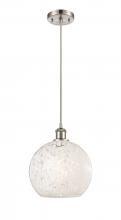 Innovations Lighting 516-1P-SN-G1216-10WM - White Mouchette - 1 Light - 10 inch - Brushed Satin Nickel - Cord Hung - Mini Pendant