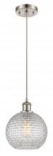 Innovations Lighting 516-1P-SN-G122C-8CL - Athens - 1 Light - 8 inch - Brushed Satin Nickel - Cord hung - Mini Pendant