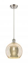 Innovations Lighting 516-1P-SN-G128-10 - Athens - 1 Light - 10 inch - Brushed Satin Nickel - Cord hung - Mini Pendant
