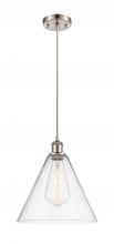 Innovations Lighting 516-1P-SN-GBC-124 - Berkshire - 1 Light - 12 inch - Brushed Satin Nickel - Cord hung - Mini Pendant