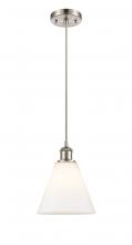 Innovations Lighting 516-1P-SN-GBC-81 - Berkshire - 1 Light - 8 inch - Brushed Satin Nickel - Cord hung - Mini Pendant