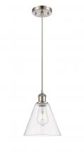 Innovations Lighting 516-1P-SN-GBC-82 - Berkshire - 1 Light - 8 inch - Brushed Satin Nickel - Cord hung - Mini Pendant