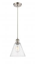 Innovations Lighting 516-1P-SN-GBC-84 - Berkshire - 1 Light - 8 inch - Brushed Satin Nickel - Cord hung - Mini Pendant