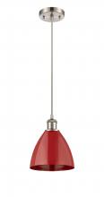 Innovations Lighting 516-1P-SN-MBD-75-RD - Plymouth - 1 Light - 8 inch - Brushed Satin Nickel - Cord hung - Mini Pendant