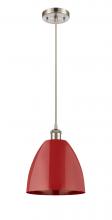 Innovations Lighting 516-1P-SN-MBD-9-RD - Plymouth - 1 Light - 9 inch - Brushed Satin Nickel - Cord hung - Mini Pendant