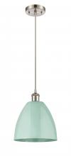 Innovations Lighting 516-1P-SN-MBD-9-SF - Plymouth - 1 Light - 9 inch - Brushed Satin Nickel - Cord hung - Mini Pendant