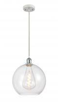 Innovations Lighting 516-1P-WPC-G122-12 - Athens - 1 Light - 12 inch - White Polished Chrome - Cord hung - Mini Pendant