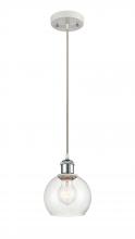 Innovations Lighting 516-1P-WPC-G124-6 - Athens - 1 Light - 6 inch - White Polished Chrome - Cord hung - Mini Pendant