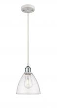 Innovations Lighting 516-1P-WPC-GBD-754 - Bristol - 1 Light - 8 inch - White Polished Chrome - Cord hung - Mini Pendant