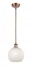 Innovations Lighting 516-1S-AC-G1216-8WM - White Mouchette - 1 Light - 8 inch - Antique Copper - Mini Pendant