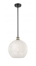 Innovations Lighting 516-1S-BAB-G1216-12WM - White Mouchette - 1 Light - 12 inch - Black Antique Brass - Mini Pendant