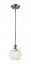 Innovations Lighting 516-1S-BB-G1216-6WM - White Mouchette - 1 Light - 6 inch - Brushed Brass - Mini Pendant