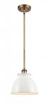 Innovations Lighting 516-1S-BB-M14-W - Adirondack - 1 Light - 8 inch - Brushed Brass - Mini Pendant