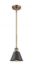 Innovations Lighting 516-1S-BB-M8-BK - Smithfield - 1 Light - 7 inch - Brushed Brass - Mini Pendant