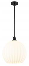 Innovations Lighting 516-1S-BK-G1217-14WV - White Venetian - 1 Light - 14 inch - Matte Black - Pendant