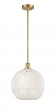 Innovations Lighting 516-1S-SG-G1216-12WM - White Mouchette - 1 Light - 12 inch - Satin Gold - Mini Pendant