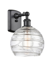 Innovations Lighting 516-1W-BK-G1213-8CL - Athens Deco Swirl - 1 Light - 8 inch - Matte Black - Sconce