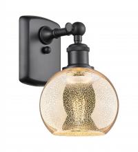 Innovations Lighting 516-1W-BK-G128-6 - Athens - 1 Light - 6 inch - Matte Black - Sconce