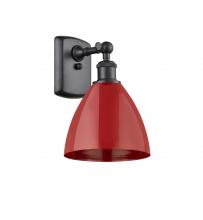 Innovations Lighting 516-1W-BK-MBD-75-RD - Plymouth - 1 Light - 8 inch - Matte Black - Sconce