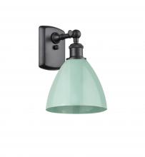 Innovations Lighting 516-1W-BK-MBD-75-SF - Plymouth - 1 Light - 8 inch - Matte Black - Sconce