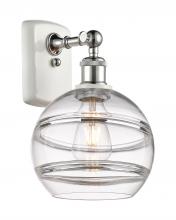 Innovations Lighting 516-1W-WPC-G556-8CL - Rochester - 1 Light - 8 inch - White Polished Chrome - Sconce