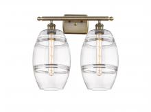 Innovations Lighting 516-2W-AB-G557-8CL - Vaz - 2 Light - 18 inch - Antique Brass - Bath Vanity Light