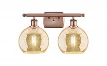 Innovations Lighting 516-2W-AC-G128-8 - Athens - 2 Light - 18 inch - Antique Copper - Bath Vanity Light