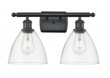 Innovations Lighting 516-2W-BK-GBD-752 - Bristol - 2 Light - 18 inch - Matte Black - Bath Vanity Light