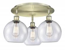 Innovations Lighting 516-3C-AB-G124-8 - Athens - 3 Light - 20 inch - Antique Brass - Flush Mount