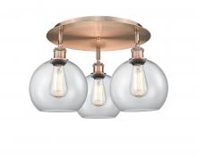 Innovations Lighting 516-3C-AC-G122-8 - Athens - 3 Light - 20 inch - Antique Copper - Flush Mount