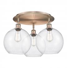 Innovations Lighting 516-3C-AC-G124-10 - Athens - 3 Light - 22 inch - Antique Copper - Flush Mount