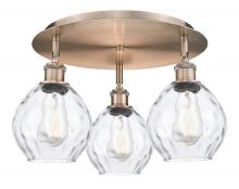 Innovations Lighting 516-3C-AC-G362 - Waverly - 3 Light - 18 inch - Antique Copper - Flush Mount