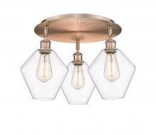 Innovations Lighting 516-3C-AC-G652-8 - Cindyrella - 3 Light - 20 inch - Antique Copper - Flush Mount