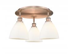 Innovations Lighting 516-3C-AC-GBD-751 - Bristol - 3 Light - 19 inch - Antique Copper - Flush Mount