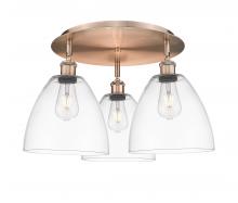 Innovations Lighting 516-3C-AC-GBD-92 - Bristol - 3 Light - 21 inch - Antique Copper - Flush Mount