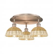 Innovations Lighting 516-3C-AC-NBD2-75-NAT - Bristol Natural II - 3 Light - 19 inch - Antique Copper - Semi-Flush Mount