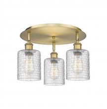 Innovations Lighting 516-3C-BB-G112C-5CL - Cobbleskill - 3 Light - 17 inch - Brushed Brass - Flush Mount