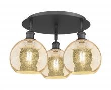 Innovations Lighting 516-3C-BK-G128-8 - Athens - 3 Light - 20 inch - Matte Black - Flush Mount