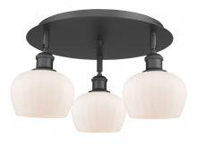 Innovations Lighting 516-3C-BK-G91 - Fenton - 3 Light - 18 inch - Matte Black - Flush Mount