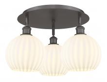 Innovations Lighting 516-3C-OB-G1217-8WV - White Venetian - 3 Light - 20 inch - Oil Rubbed Bronze - Flush Mount