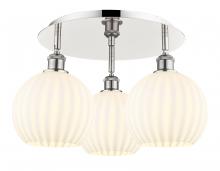 Innovations Lighting 516-3C-PN-G1217-8WV - White Venetian - 3 Light - 20 inch - Polished Nickel - Flush Mount