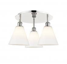 Innovations Lighting 516-3C-PN-GBC-81 - Berkshire - 3 Light - 20 inch - Polished Nickel - Flush Mount