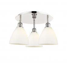 Innovations Lighting 516-3C-PN-GBD-751 - Bristol - 3 Light - 19 inch - Polished Nickel - Flush Mount