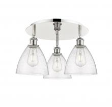 Innovations Lighting 516-3C-PN-GBD-754 - Bristol - 3 Light - 19 inch - Polished Nickel - Flush Mount