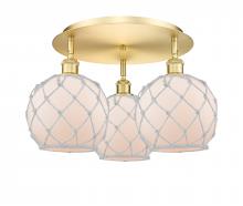 Innovations Lighting 516-3C-SG-G121-8RW - Farmhouse Rope - 3 Light - 20 inch - Satin Gold - Flush Mount